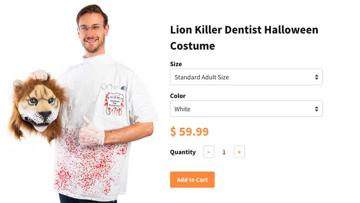 Världens mest hatade tandläkare, nu som kostym.
